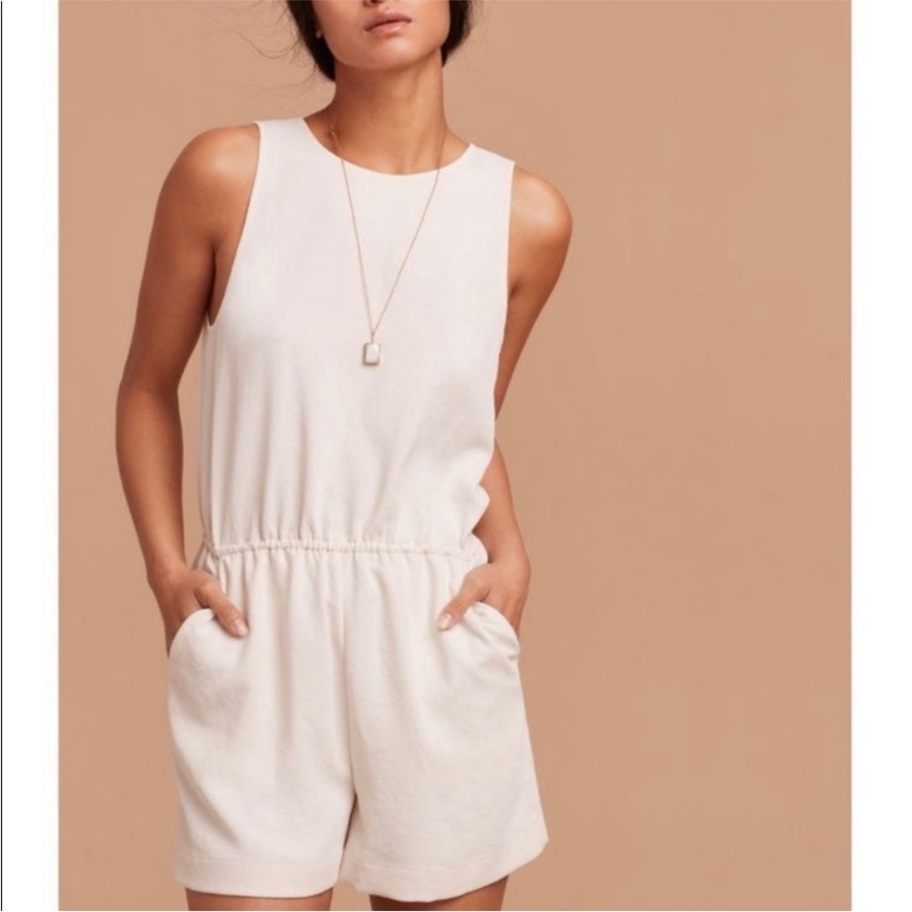 Aritzia Wilfred White Sleeveless Romper